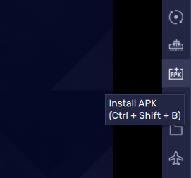 Install APK button in BlueStacks